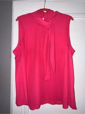torrid Pink Tie-Neck Sleeveless Blouse